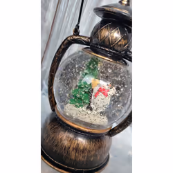 Snowman Christmas Water Spinner Lantern With Warm White LED Light