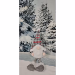 Grey Light Up Christmas Gonk Sitting Dangly Legs Festive Decoration