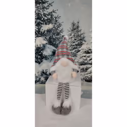 Grey Light Up Christmas Gonk Sitting Dangly Legs Festive Decoration
