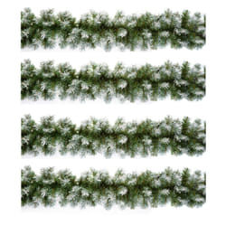4 x Artificial Christmas Garland Snow Tipped Green Garland 2.7M