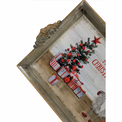 2 Christmas Gonk Tea Serving Trays Plastic Drink Snack Tray 40cmx26cm