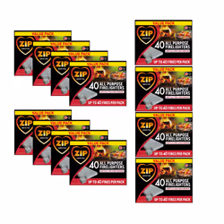 480 Zip Firelighters All purpose Fire Starter Cubes Open Fire Pit BBQ