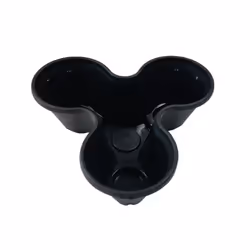 1 Black Strawberry Trio Planter Flower Pot Stackable Plastic Planter