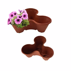 1 Terracotta Strawberry Trio Planter Flower Pot Stackable Plastic Pot