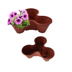 1 Terracotta Strawberry Trio Planter Flower Pot Stackable Plastic Pot