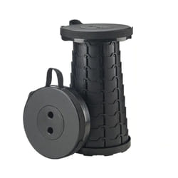 Black Portable Folding Telescopic Stool Adjustable Camping Chair 45cm