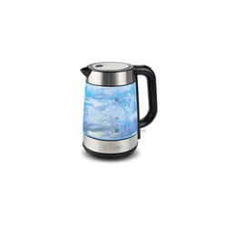 electronics uk ltd T4tec TT - KT625UK Glass Fast Boil Cordless Kettle - Black and Stainless Steel, Black & Stainless Steel