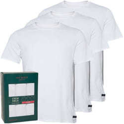 Cotton Stretch 3-Pack Crew-Neck T-Shirts, White - S