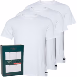 Cotton Stretch 3-Pack Crew-Neck T-Shirts, White - M