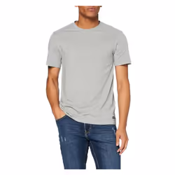 3-Pack Cotton Stretch Crew-Neck T-Shirts, Black/White/Grey - M