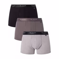 3-Pack Contrast Logo Boxer Trunks, Grey Mix - S