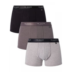 3-Pack Contrast Logo Boxer Trunks, Grey Mix - S