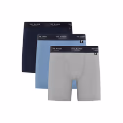 Ted Baker 3-Pack Cotton Boxer Briefs Mens Navy - X-Large, Black/White/Grey