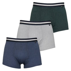 Ted Baker Mens Three Pack Cotton Trunk Breathable Boxer Briefs - M, Dark Denim/Grey Heather/Scarab