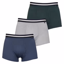 Ted Baker Mens Three Pack Cotton Trunk Breathable Boxer Briefs - L, Dark Denim/Grey Heather/Scarab