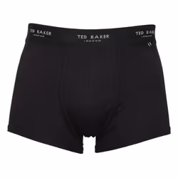 Ted Baker Mens Three Pack Cotton Trunk Breathable Boxer Briefs - M, Black/Black Radicchio/Black Real Teal