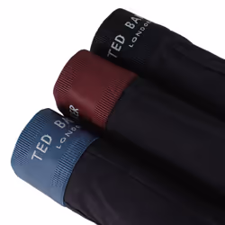 Ted Baker Mens Three Pack Cotton Trunk Breathable Boxer Briefs - M, Black/Black Radicchio/Black Real Teal