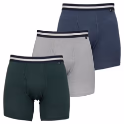Ted Baker Mens Three Pack Cotton Stretch Breathable Boxer Briefs - M, Dark Denim/Grey Heather/Scarab