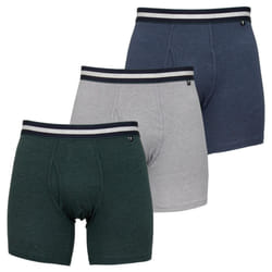 Ted Baker Mens Three Pack Cotton Stretch Breathable Boxer Briefs - M, Dark Denim/Grey Heather/Scarab