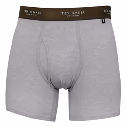 Ted Baker Mens Three Pack Cotton Stretch Breathable Boxer Briefs - M, Black/Grey Heather/Park