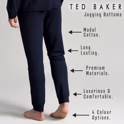 Ted Baker - Mens Luxury Pyjama Trousers Loungewear Jogging Bottoms - XL, Charcoal