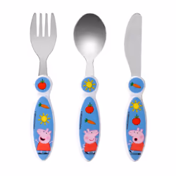 Peppa Pig Children's Kids 3pcs Cutlery Set - Knife/Fork/Spoon