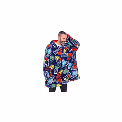 Avengers Mens Hoodie, Oversized Fleece Blanket Hoodie Blue
