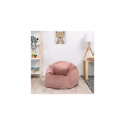 Aurora Kids Bean Bag Chair, Dusk Pink, Velvet Bean Bag Seat for Kids, Luxury Children's Bean Bags for Girls and Boys with Filling Included