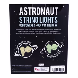 Astronaut String Lights Glow in The Dark USB Powered Space Themed String Lights