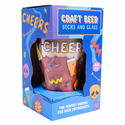 Craft Beer Socks & Glass Set. Novelty Gift Set For Beer Lovers.