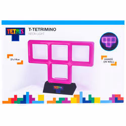 Tetris Purple T Tetrimino Neon Light. Retro Gaming Lamp