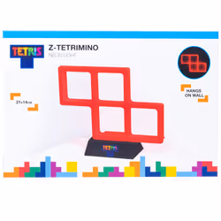 Tetris Red Z Tetrimino Neon Light. Retro Gaming Mood Lamp