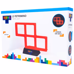 Tetris Red Z Tetrimino Neon Light. Retro Gaming Mood Lamp