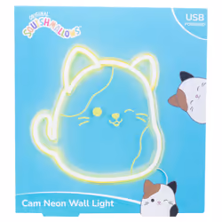 Squishmallows Cam the Cat Neon Wall Light. Licensed Mood Light