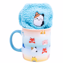 Squishmallows Mug & Fluffy Socks Set. Size 4-7 With Cam, Fifi Winston & More