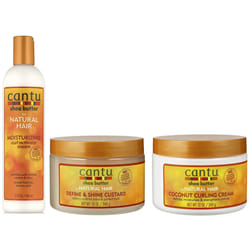 Cantu Shea Butter Curl Activator Cream 12Oz, Define & Shine Custard12Oz, Coconut Curling Cream 12Oz (Set Of 3)