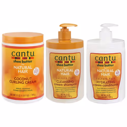 Cantu Coconut Curling Cream, Sulfate Free Shampoo & Hydrating Cream Conditioner (Set Of 3)