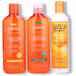 Cantu (Set Of 3) Sulphate Free Shampoo & Conditioner 12Oz With Curl Activator Cream 12Oz.
