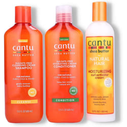 Cantu (Set Of 3) Sulphate Free Shampoo & Conditioner 12Oz With Curl Activator Cream 12Oz.