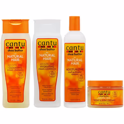Cantu (Set Of 4) Cream Shampoo, Hydrating Conditioner 13.5Oz, Curl Activator Cream, Define & Shine Custard 12Oz