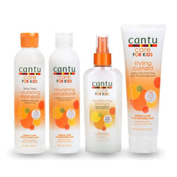Cantu Care For Kids Shampoo, Conditioner, Detangler, Styling Custard (Set Of 4)