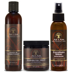 As I Am Leave In Conditioner 237Ml, Double Butter Cream 227G And Cocoashea Spray 120Ml (Set Of 3)