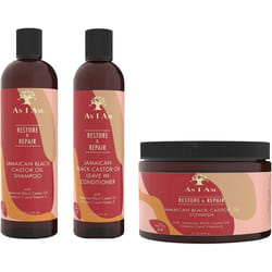As I Am Jamaican Black Castor Oil Shampoo, Leave In Conditioner, Cowash (Set Of 3)