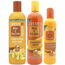 Creme Of Nature Mango And Shea Butter Conditioner, Shampoo & Leave-In Conditioner (Set Of 3)