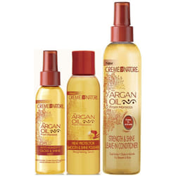 Creme Of Nature Argan Oil Shine Mist 118Ml, Shine Polisher 118Ml, Leave-In Conditioner 250Ml (Set Of 3)