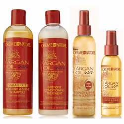 Creme Of Nature Argan Oil (Set Of 4) Sulphate Free Shampoo, Intensive Conditioner, Leave In Condtioner, Shine Mist.