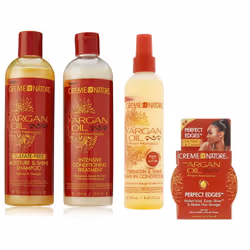 Creme Of Nature Argan Oil (Set Of 4) Sulphate Free Shampoo, Intensive Conditioner, Leave In Condtioner, Edges Gel.