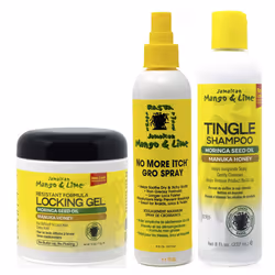 Jamaican Mango & Lime Locking Gel 6Oz With Itch Grow Spray 8Oz & Shampoo 8Oz (Set Of 3)