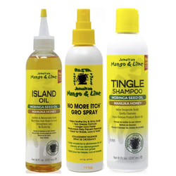 Jamaican Mango & Lime Island Oil 8Oz With Itch Grow Spray 8Oz & Shampoo 8Oz (Set Of 3)