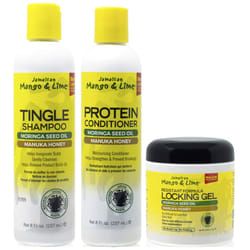 Jamaican Mango & Lime Itch Grow Spray 8Oz With Shampoo 8Oz & Locking Gel 6Oz (Set Of 3)